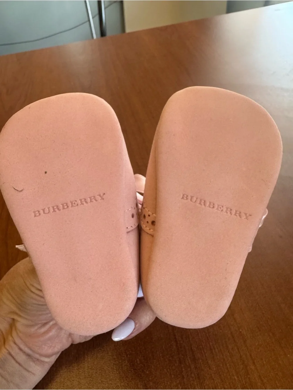 Burberry Baby Pink Lace-Up Brogue Walker Shoes